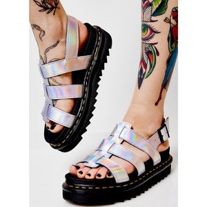Dr Martens platform holographic sandals